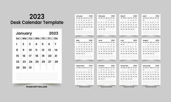 Modern design 2023 desk calendar template vector