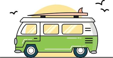 simple vector image of a tourist car that can be used as needed
