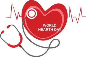 international heart day logo or icon vector