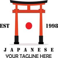 logotipos o iconos de puerta y banderas japonesas que se pueden cambiar o usar según sus necesidades vector