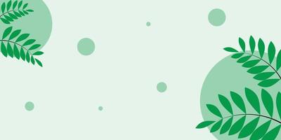 Illustration green leaves on light green background vector