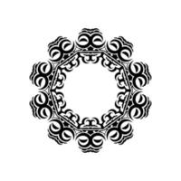 Vintage mandala black white round ornament for design vector