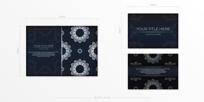 A set of business cards with a black and white pattern vector