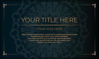 Dark green luxury background with abstract ornament. Elegant and classic vector elements ready for print and typography.