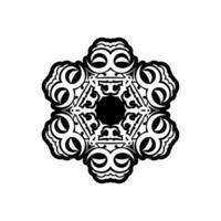 A black and white design with a circular pattern vector