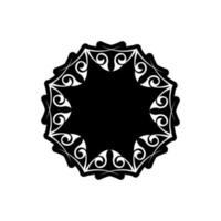 Vintage mandala logo round ornament. Unusual flower shape. Oriental vector, Patterns of anti-stress therapy. Weaving design elements. Yoga logos vector. vector