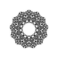 Vintage mandala black white round ornament. Vector illustration.