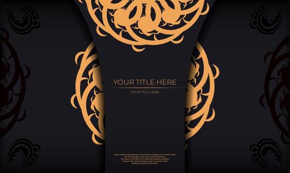 Black luxury background with abstract ornament. Elegant and classic vector elements ready for print and typography.