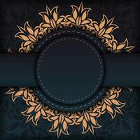 Dark green invitation card template with white Indian ornaments. Elegant and classic elements ready for print and typography. illustration. vector