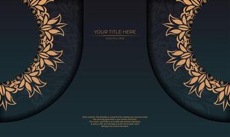 Dark green luxury background with Indian mandala ornament. Elegant and classic vector