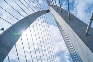 Ho Chi Minh city, Vietnam - MAY 22 2022 Thu Thiem 2 bridge, connecting Thu Thiem peninsula and District 1 across the Saigon River in Bach Dang port photo