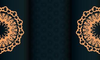 Dark green luxury background with abstract ornament. Elegant and classic elements. vector