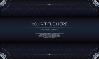 Dark blue luxury background with abstract ornament. Elegant and classic vector elements ready for print and typography.