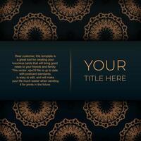 Dark green invitation card template with white Indian ornaments. Elegant and classic vector elements ready for print and typography.