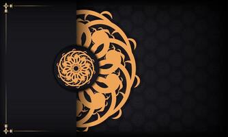 Black luxury background with abstract ornament. Elegant and classic elements. vector