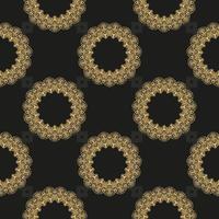 Chinese black and yellow abstract seamless vector background. Wallpaper in a vintage style template. Indian floral element. Ornament for wallpaper, fabric, packaging and paper.