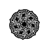 logotipo de mandala indio. logotipo en blanco y negro. elementos de diseño de tejido. vector de logotipos de yoga.