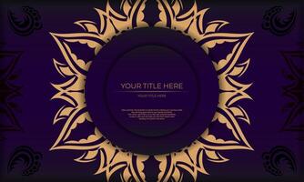 Purple luxury background with Indian ornaments. Elegant and classic vector elements ready for print and typography.