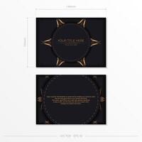 Business card template with gold and black design vector