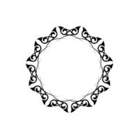 ornamento redondo blanco negro mandala vintage. forma de flor inusual. vector oriental, patrones de terapia antiestrés. elementos de diseño de tejido. vector de logotipos de yoga.