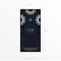 A black and white brochure template with lace pattern vector