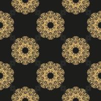 Chinese black and yellow abstract seamless vector background. Wallpaper in a vintage style template. Indian floral element. Graphic ornament for wallpaper, fabric, packaging and paper.