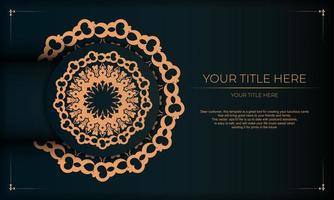 Dark green luxury background with abstract ornament. Elegant and classic vector elements with space for your text.