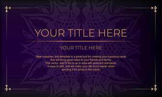 Purple luxury background with abstract ornament. Elegant and classic vector elements ready for print and typography.