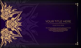 A purple background with gold ornament vector