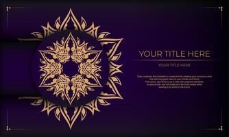 Purple luxury background with Indian ornaments. Elegant and classic vector elements ready for print and typography.