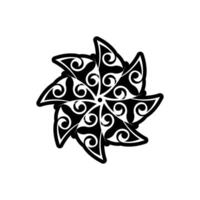 Indian mandala logo. black and white logo. Isolated element for design and coloring on a white background. vector