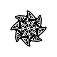 Indian mandala logo. black and white logo. Isolated element for design and coloring on a white background. vector