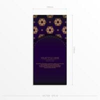 A purple and gold card with an ornate pattern vector