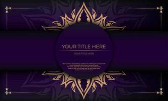 Purple luxury background with Indian ornaments. Elegant and classic vector elements ready for print and typography.