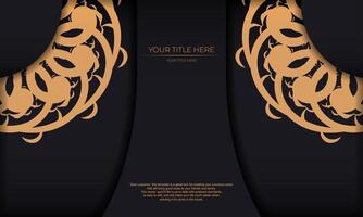 Black luxury background with abstract ornament. Elegant and classic elements ready for print and typography. vector