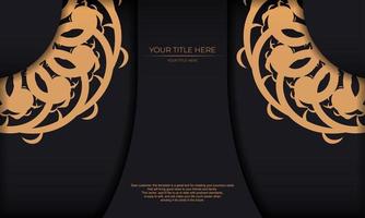 Black luxury background with abstract ornament. Elegant and classic vector elements ready for print and typography.