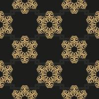 Chinese black and yellow abstract seamless vector background. Wallpaper in a vintage style template. Indian floral element. Graphic ornament for fabric, packaging, packaging.