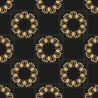 fondo de pantalla en una plantilla de estilo vintage. elemento floral indio. ornamento gráfico para papel pintado, tela, embalaje, envoltura. ornamento floral abstracto negro y amarillo chino. vector