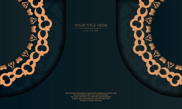 Dark green luxury background with abstract ornament. Elegant and classic vector elements ready for print and typography.