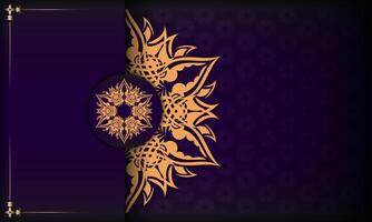 Luxury purple background with gold ornament vector