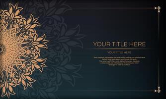 Dark green luxury background with abstract mandala ornament. Elegant and classic elements ready for print and typography. vector