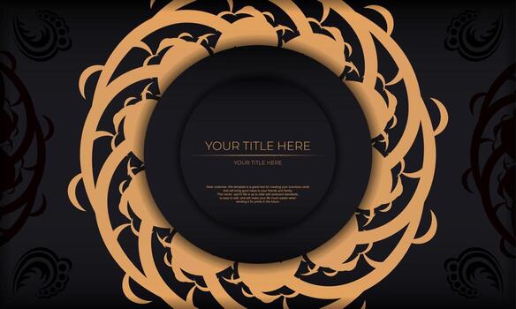 A black and gold background with an ornate design vector