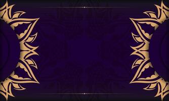 Purple luxury background with Indian ornaments. Elegant and classic vector elements ready for print and typography.