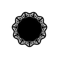 logotipo de mandala indio. logotipo en blanco y negro. elementos de diseño de tejido. vector de logotipos de yoga.