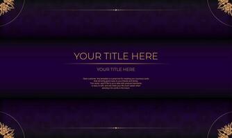 Purple luxury background with abstract mandala ornament. Elegant and classic vector elements with space for your text.