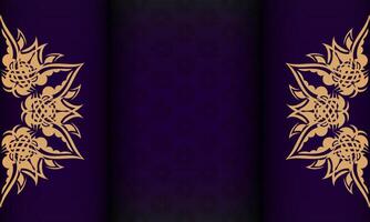 A purple and gold background with ornate design vector