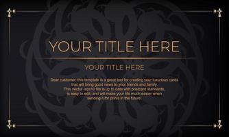 Black luxury background with abstract ornament. Elegant and classic vector elements ready for print and typography.