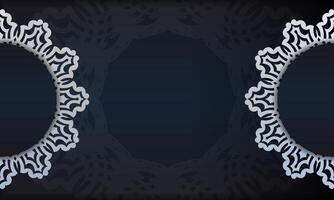 Dark blue luxury background with Indian ornaments. Elegant and classic vector elements ready for print and typography.