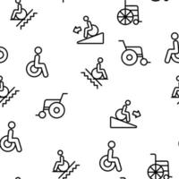 Wheelchair For Invalid Vector Seamless Pattern