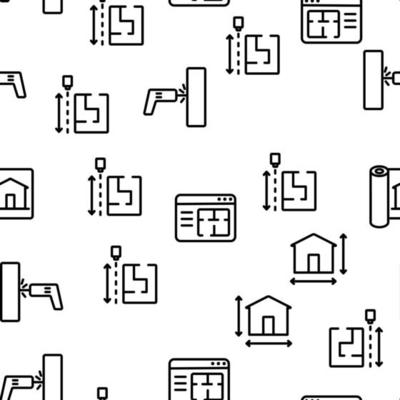 Blueprint Architecture Vector Seamless Pattern